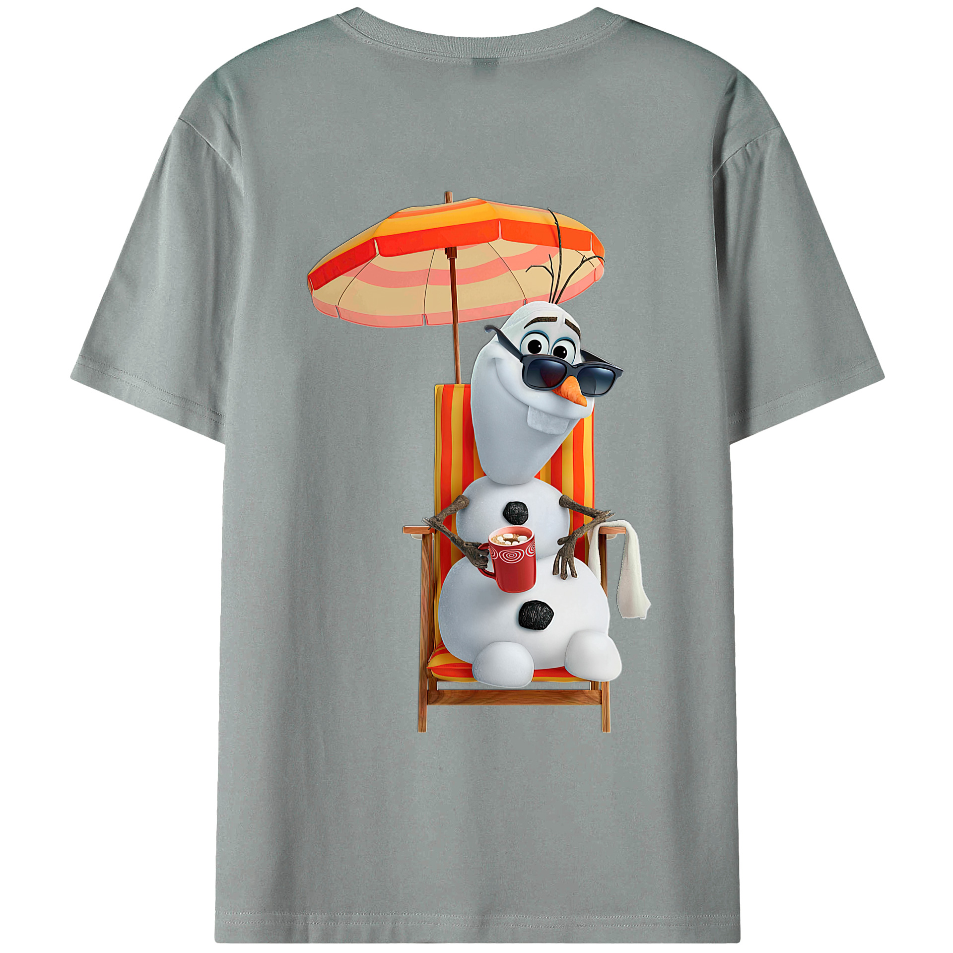 （画像用） アナと雪の女王 アンナ エルサ Frozen Anna Elsa 綿100％ メンズ半袖Tシャツ（バックプリント） 通気性